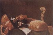 Evaristo Baschenis Self-Life with Musical instruments oil on canvas
